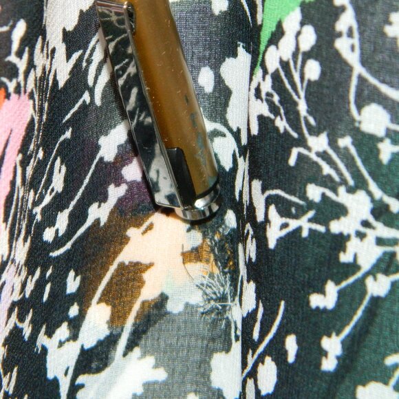 Joseph Ribkoff Sheer Floral Oversize Chiffon 3/4" Bell Cuff Sleeve Blouse Size 8 - Picture 16 of 16